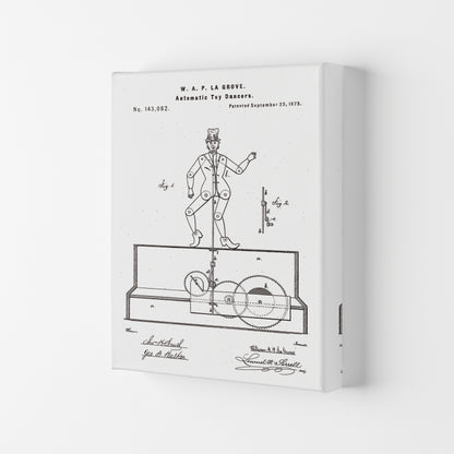 Toy Dancer Patent Art Print by Jason Stanley Canvas