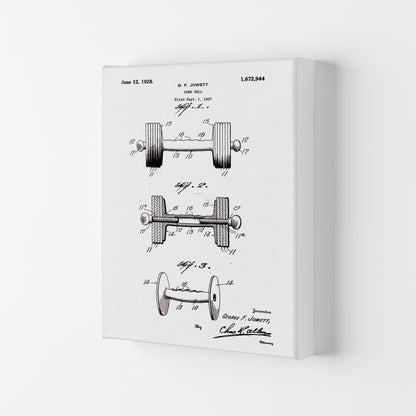 Dumb Bell Patent Art Print by Jason Stanley Canvas