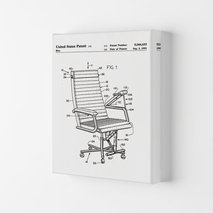 Desk Chair Patent Art Print by Jason Stanley Canvas