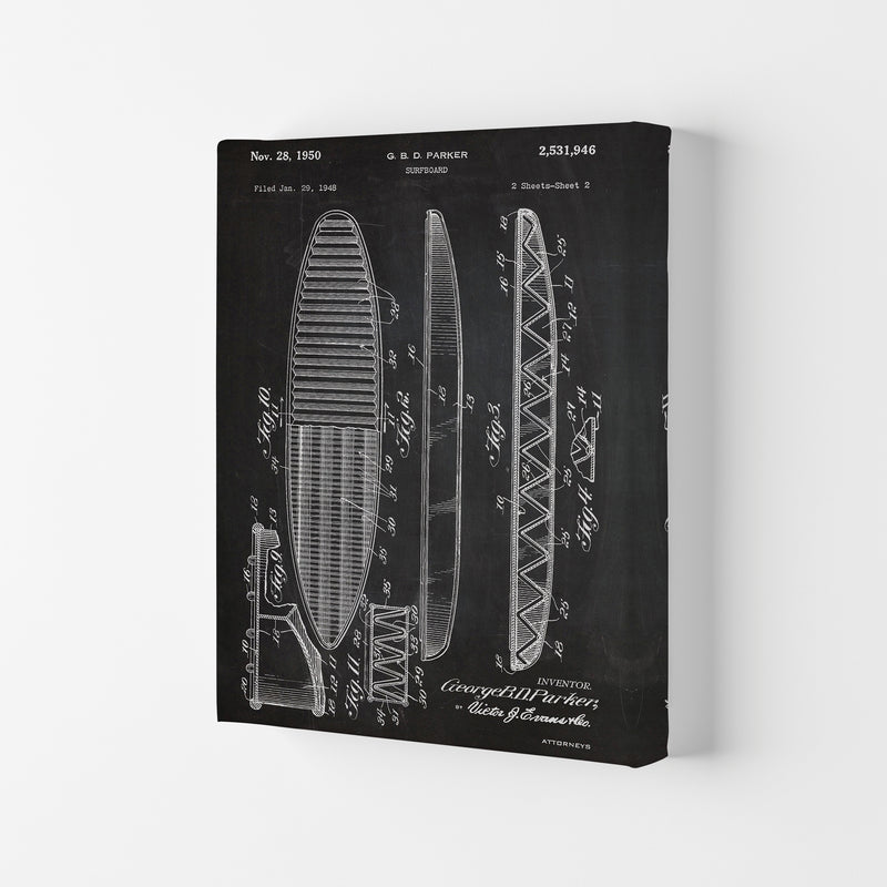 Surfboard Patent Art Print by Jason Stanley Canvas