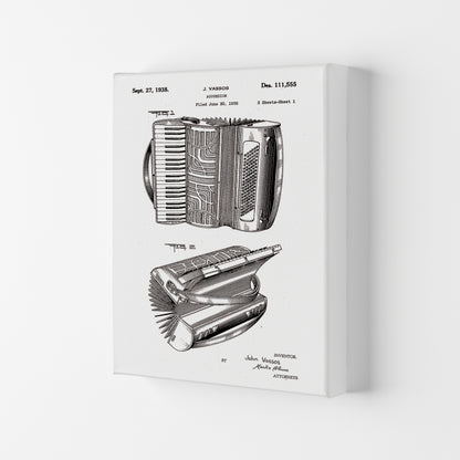 Accordian Patent Art Print by Jason Stanley Canvas