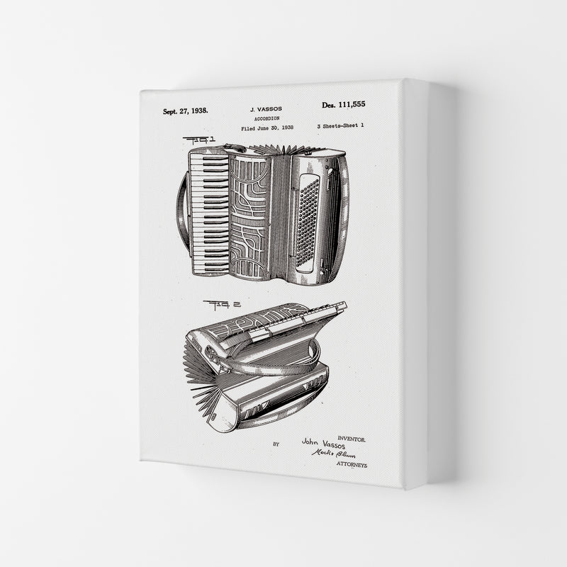 Accordian Patent Art Print by Jason Stanley Canvas