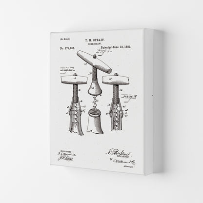 Corkscrew Patent Art Print by Jason Stanley Canvas