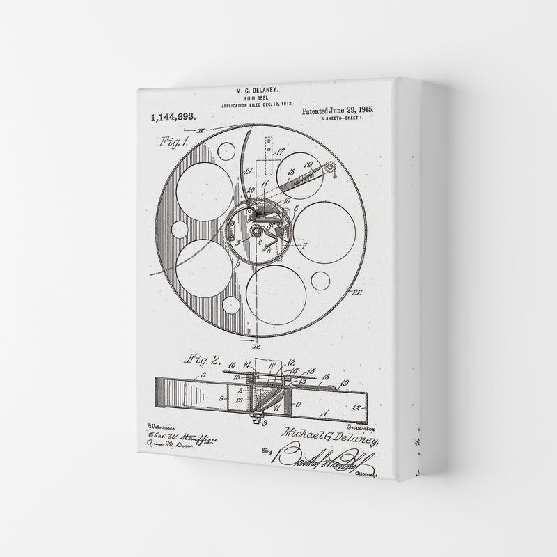 Film Reel Patent Art Print by Jason Stanley Canvas