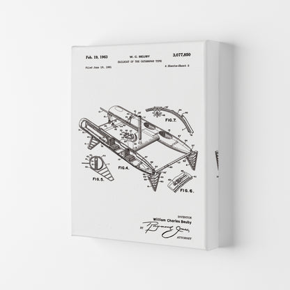 Catamaran Patent Art Print by Jason Stanley Canvas