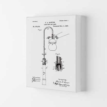 Lamp Post Patent Art Print by Jason Stanley Canvas
