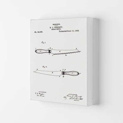 Bread Knife Patent Art Print by Jason Stanley Canvas