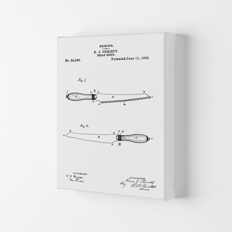Bread Knife Patent Art Print by Jason Stanley Canvas