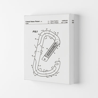 Caribiner Patent Art Print by Jason Stanley Canvas