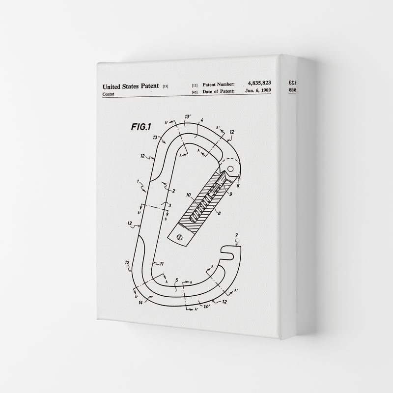 Caribiner Patent Art Print by Jason Stanley Canvas