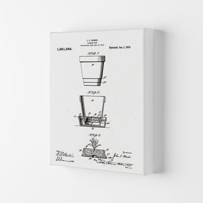 Flower Pot Patent Art Print by Jason Stanley Canvas