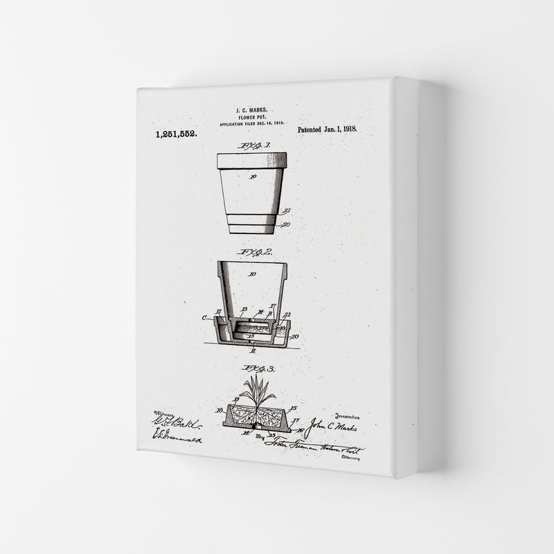 Flower Pot Patent Art Print by Jason Stanley Canvas