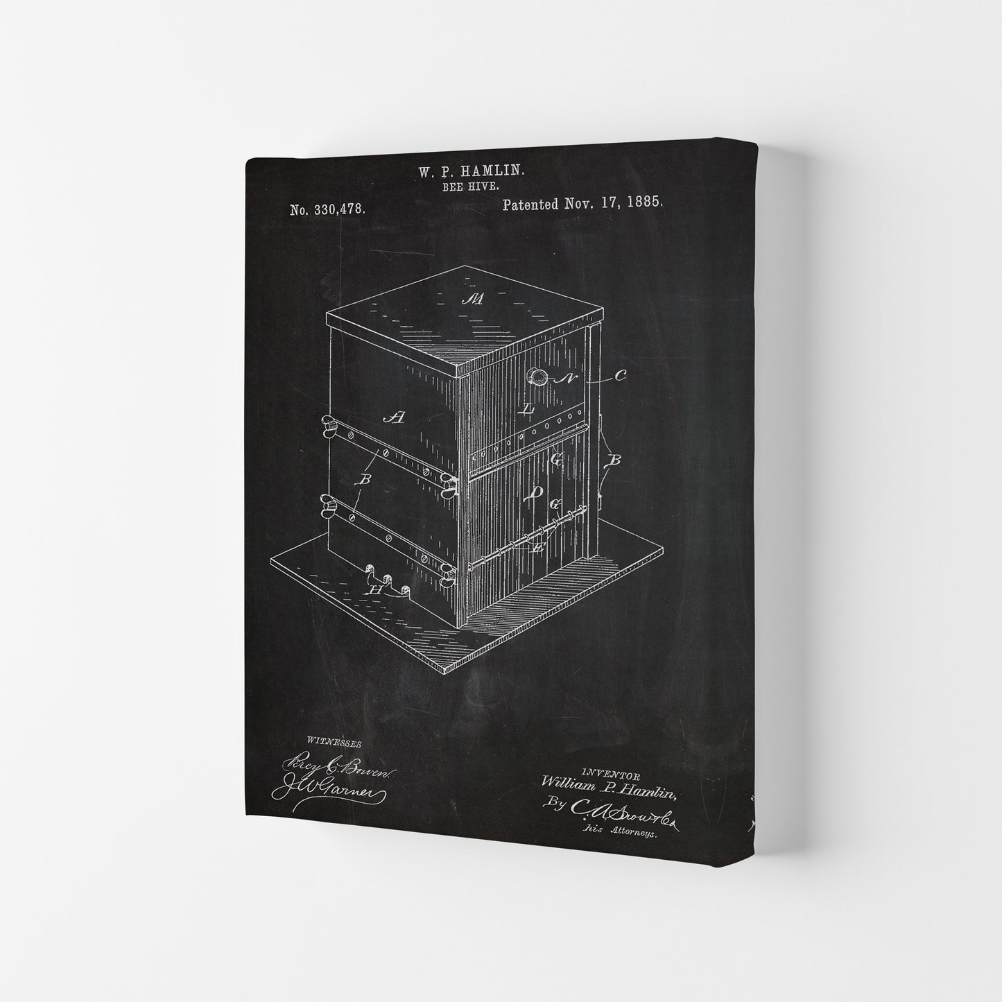 Bee Hive Patent Art Print by Jason Stanley Canvas