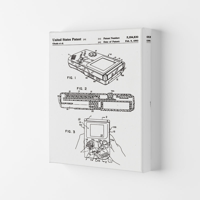 Gameboy Patent Art Print by Jason Stanley Canvas