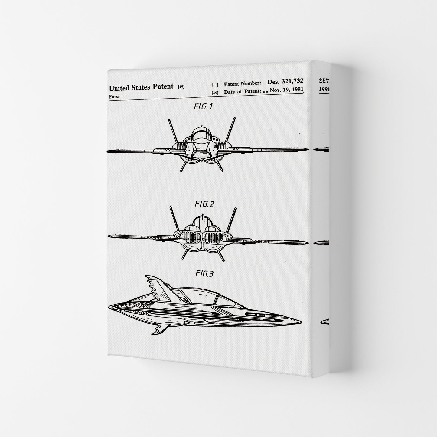 Batwing Patent Art Print by Jason Stanley Canvas