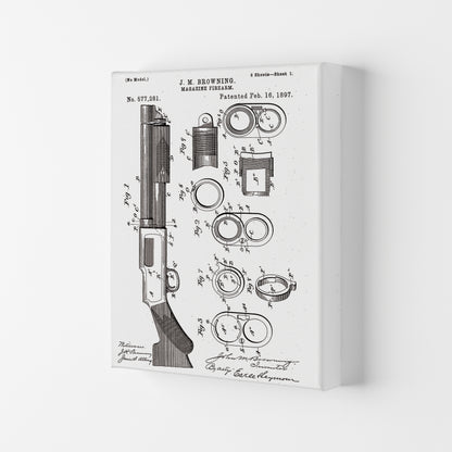 Shotgun Patent Art Print by Jason Stanley Canvas