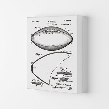 Football Patent Art Print by Jason Stanley Canvas