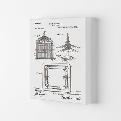 Bird Cage Patent Art Print by Jason Stanley Canvas