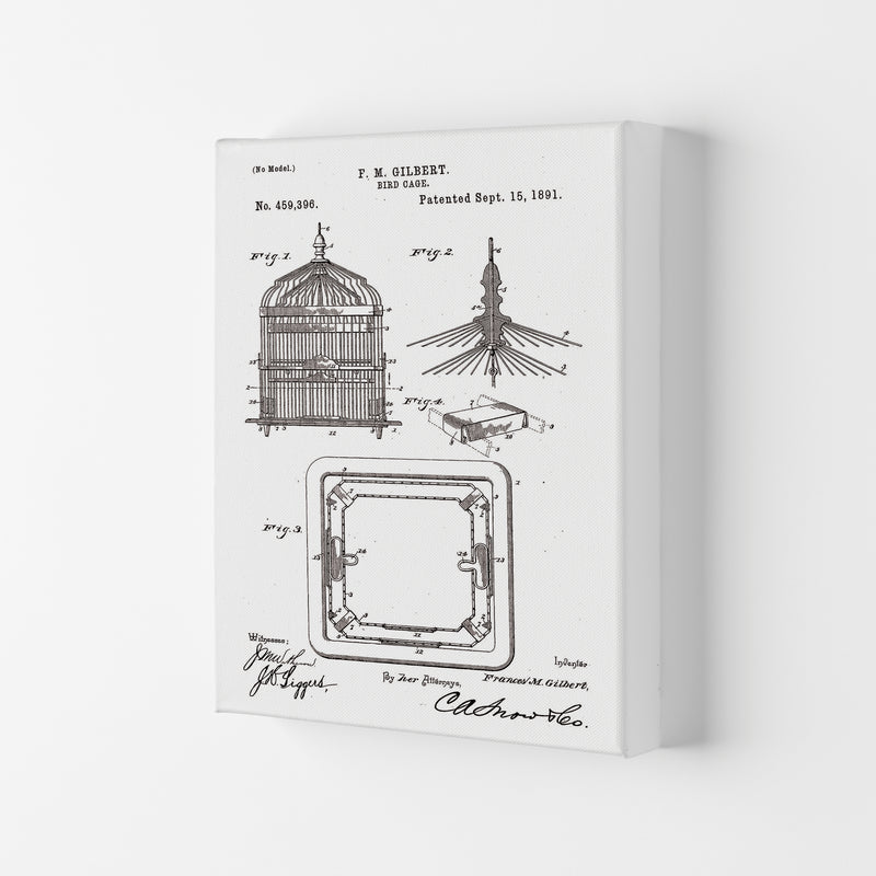 Bird Cage Patent Art Print by Jason Stanley Canvas