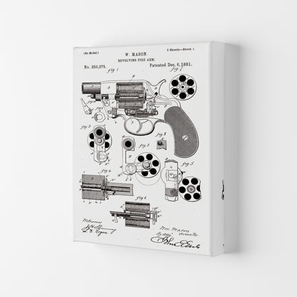 Hand Gun Patent Art Print by Jason Stanley Canvas