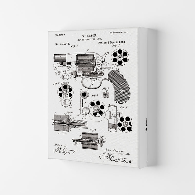 Hand Gun Patent Art Print by Jason Stanley Canvas