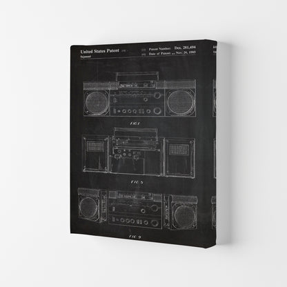 Boombox Patent Art Print by Jason Stanley Canvas