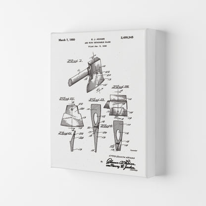Axe Patent Art Print by Jason Stanley Canvas