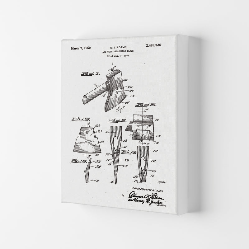 Axe Patent Art Print by Jason Stanley Canvas