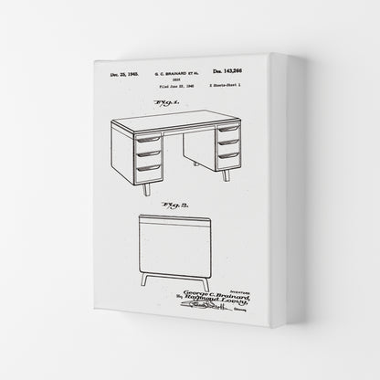 Desk Patent Art Print by Jason Stanley Canvas