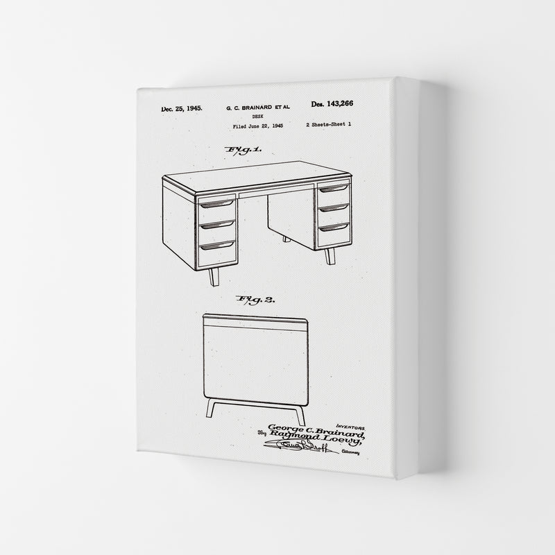 Desk Patent Art Print by Jason Stanley Canvas