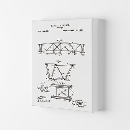 Bridge Patent Art Print by Jason Stanley Canvas