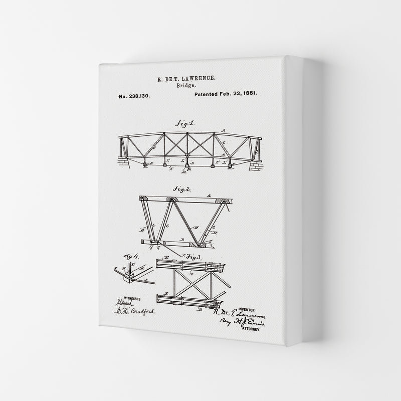 Bridge Patent Art Print by Jason Stanley Canvas