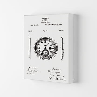 Clock Patent Art Print by Jason Stanley Canvas