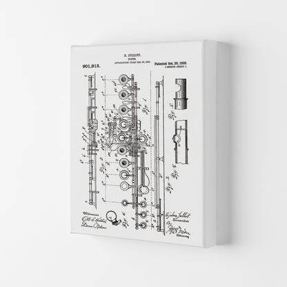 Flute Patent Art Print by Jason Stanley Canvas