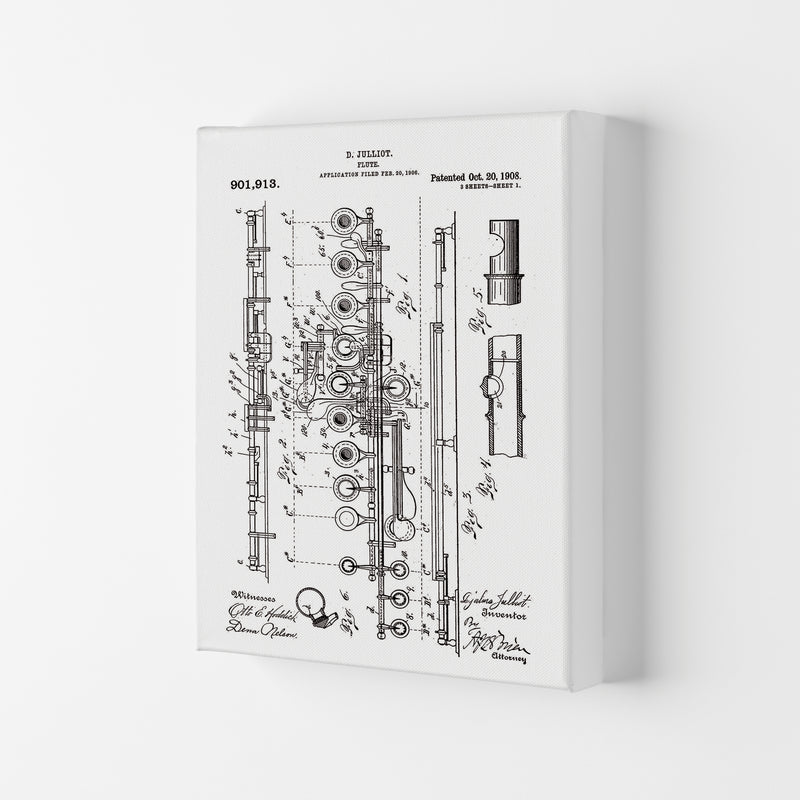 Flute Patent Art Print by Jason Stanley Canvas