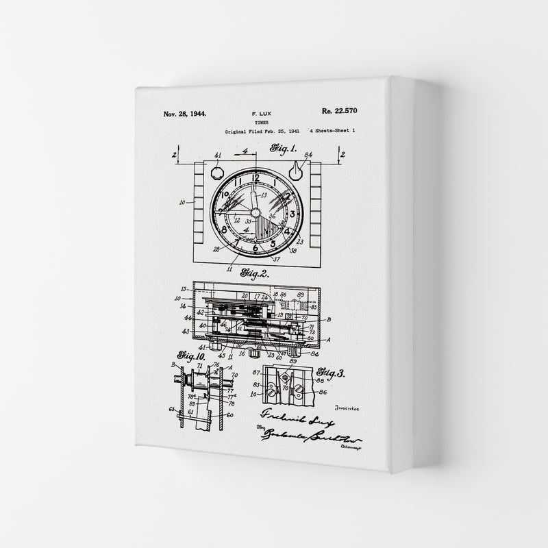 Timer Patent Art Print by Jason Stanley Canvas