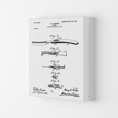 Razor Patent Art Print by Jason Stanley Canvas