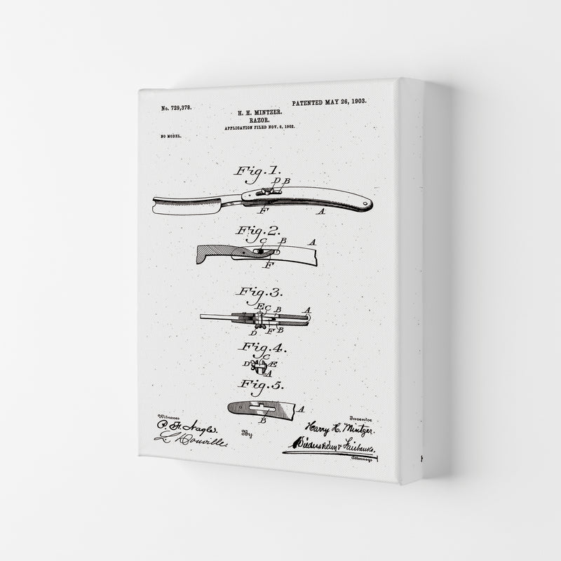 Razor Patent Art Print by Jason Stanley Canvas