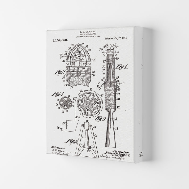 Rocket Patent Art Print by Jason Stanley Canvas