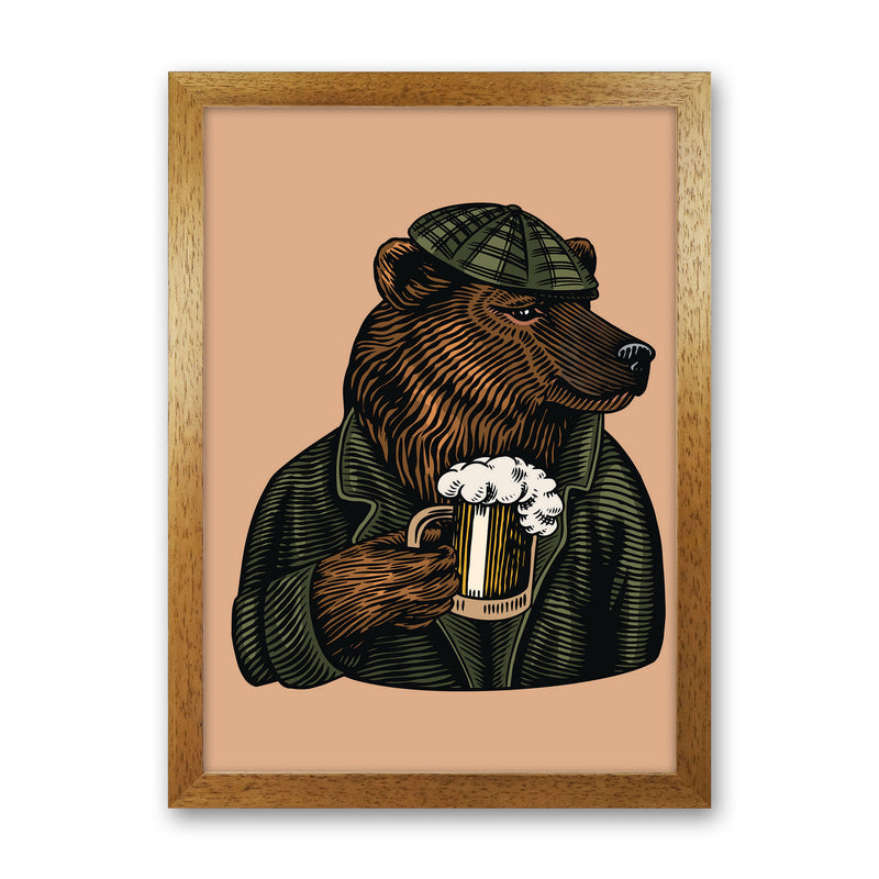 Frosty The Bear With A Frosty Beer Art Print by Jason Stanley Oak Grain