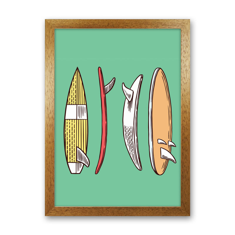 Vintage Surfboard Collection Art Print by Jason Stanley Oak Grain