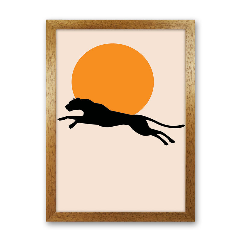 Leaping Leopard Sun Poster Art Print by Jason Stanley Oak Grain