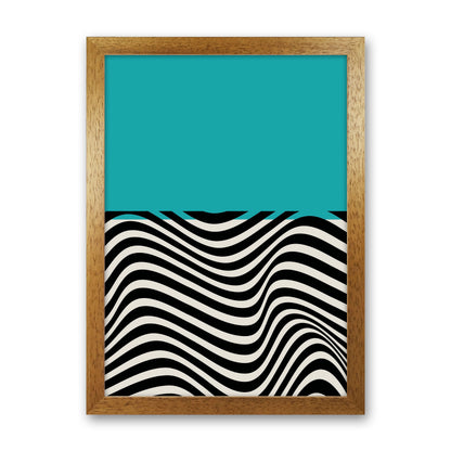 Minimal Abstract Blue Wave Art Print by Jason Stanley Oak Grain