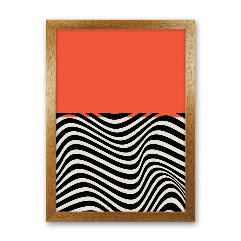 Minimal Abstract Red Wave Art Print by Jason Stanley Oak Grain