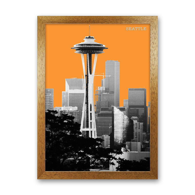 Halftone Seattle Yellow Art Print by Jason Stanley Oak Grain
