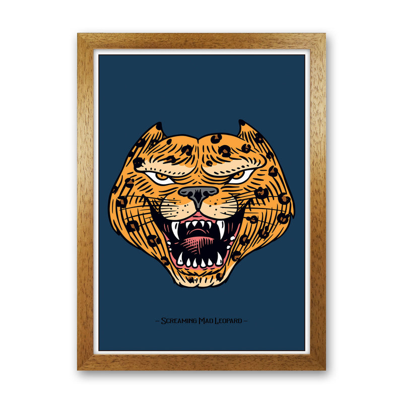 Screaming Mad Leopard Art Print by Jason Stanley Oak Grain
