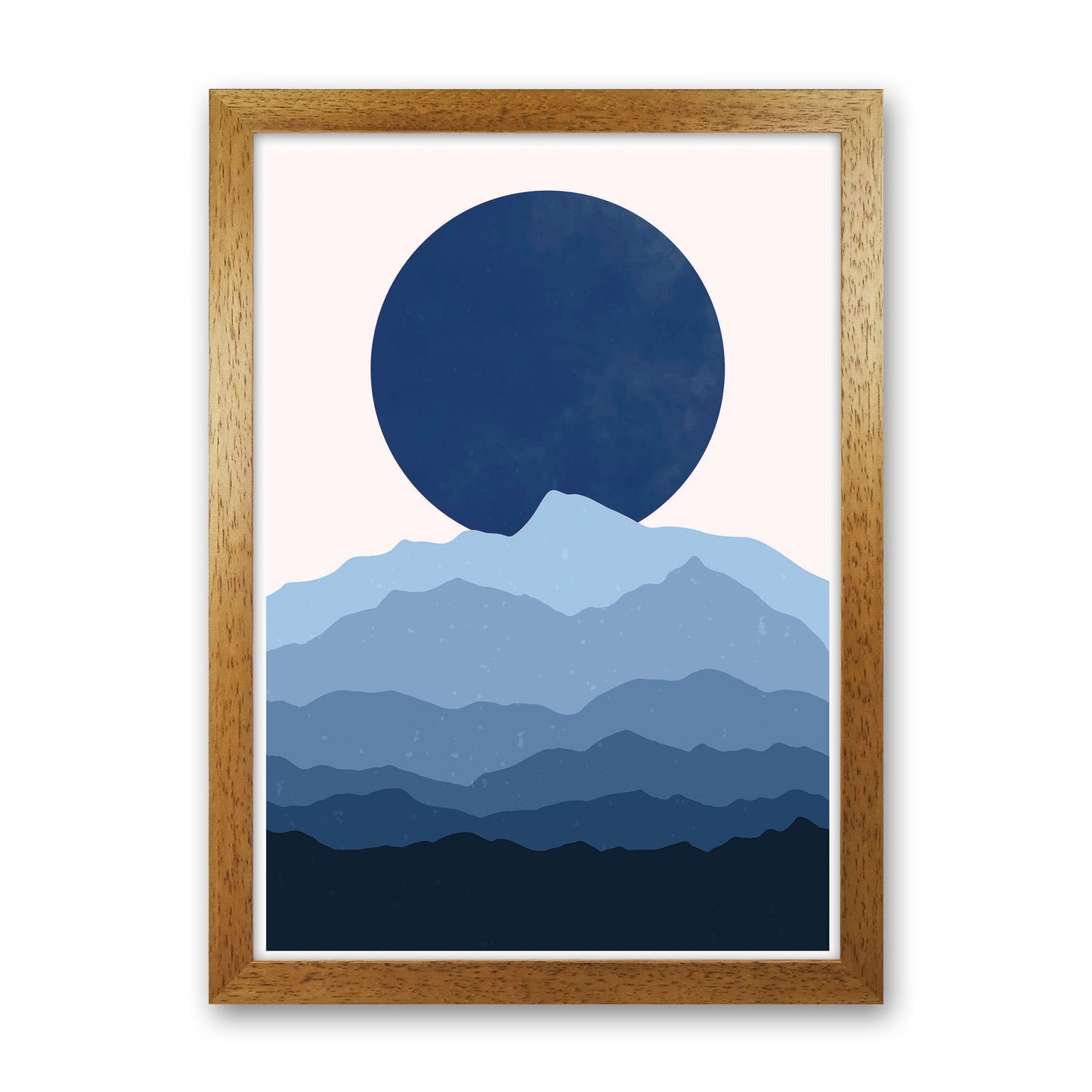 Blue Abstract Moonrise Art Print by Jason Stanley Oak Grain