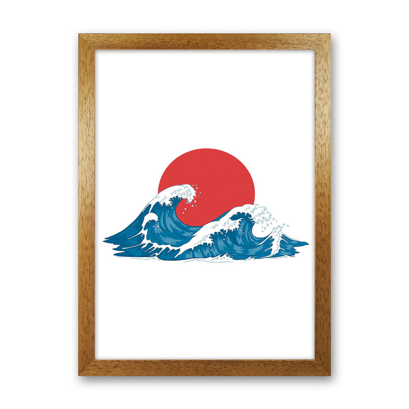 Japenses Wave Sunset Art Print by Jason Stanley Oak Grain