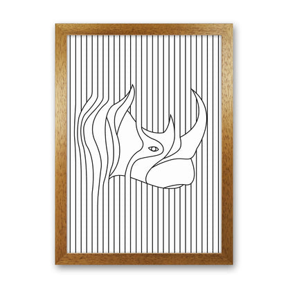 Line Drawing Rhino Art Print by Jason Stanley Oak Grain