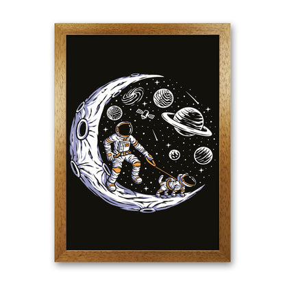Doggie Moon Walks Art Print by Jason Stanley Oak Grain